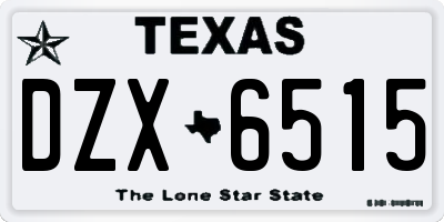 TX license plate DZX6515