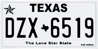 TX license plate DZX6519