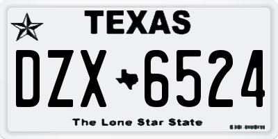 TX license plate DZX6524