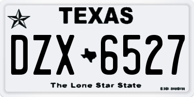 TX license plate DZX6527
