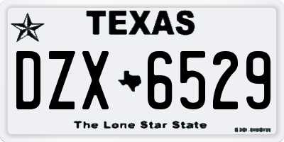 TX license plate DZX6529