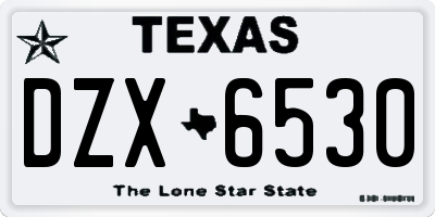 TX license plate DZX6530