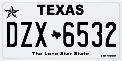 TX license plate DZX6532
