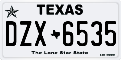 TX license plate DZX6535
