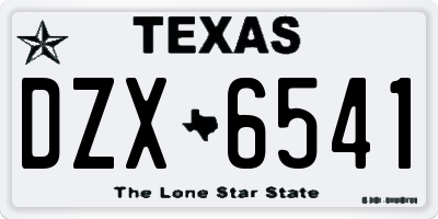 TX license plate DZX6541
