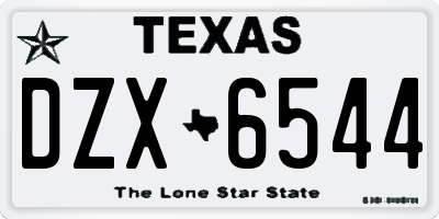TX license plate DZX6544