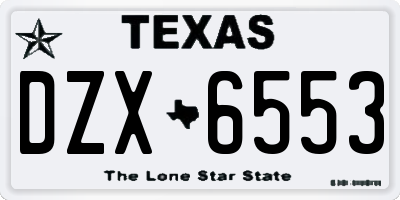 TX license plate DZX6553