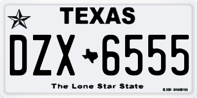 TX license plate DZX6555