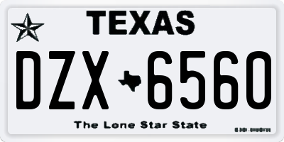 TX license plate DZX6560