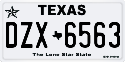 TX license plate DZX6563