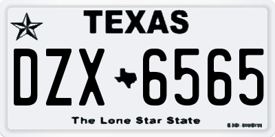 TX license plate DZX6565