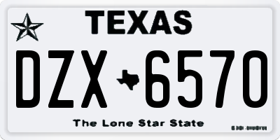 TX license plate DZX6570