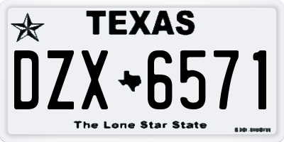 TX license plate DZX6571
