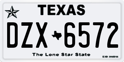 TX license plate DZX6572