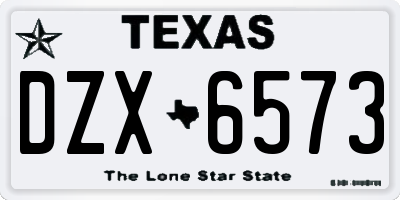 TX license plate DZX6573
