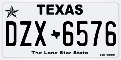 TX license plate DZX6576