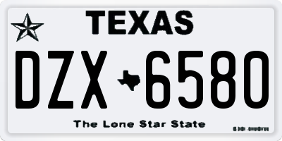 TX license plate DZX6580