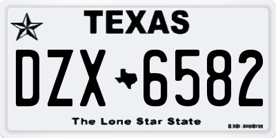 TX license plate DZX6582