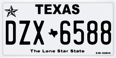 TX license plate DZX6588