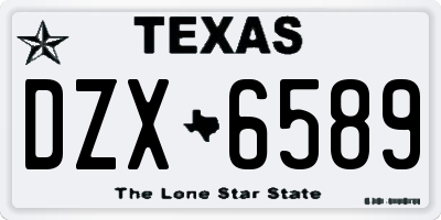 TX license plate DZX6589