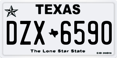 TX license plate DZX6590