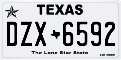 TX license plate DZX6592