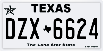 TX license plate DZX6624