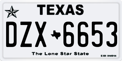 TX license plate DZX6653