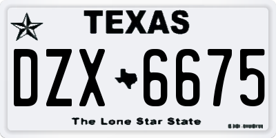 TX license plate DZX6675