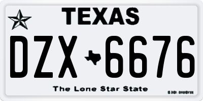 TX license plate DZX6676