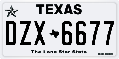 TX license plate DZX6677