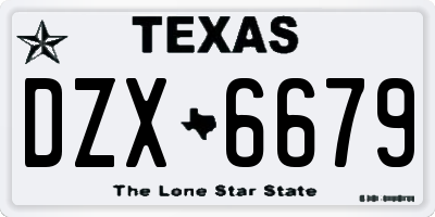 TX license plate DZX6679