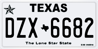 TX license plate DZX6682