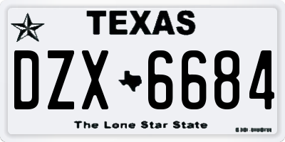 TX license plate DZX6684