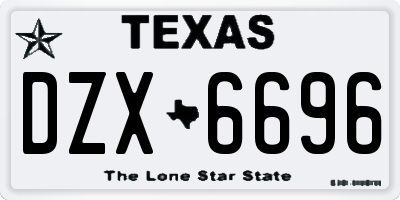 TX license plate DZX6696