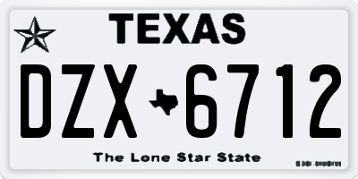 TX license plate DZX6712
