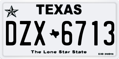 TX license plate DZX6713