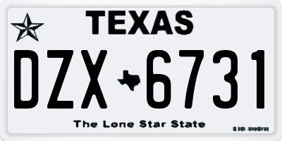 TX license plate DZX6731