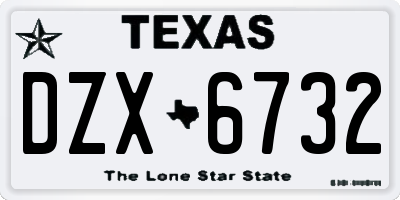 TX license plate DZX6732