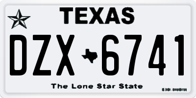 TX license plate DZX6741