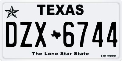 TX license plate DZX6744