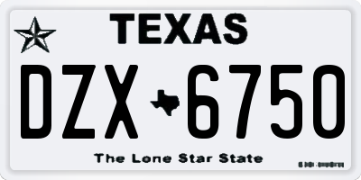 TX license plate DZX6750