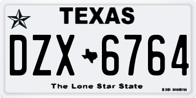 TX license plate DZX6764