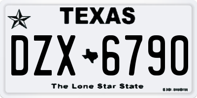 TX license plate DZX6790