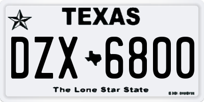 TX license plate DZX6800