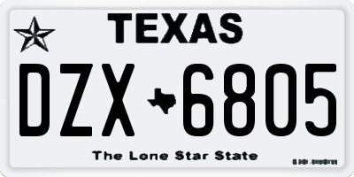 TX license plate DZX6805