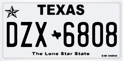 TX license plate DZX6808