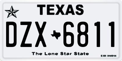 TX license plate DZX6811