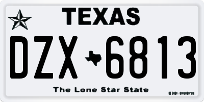 TX license plate DZX6813