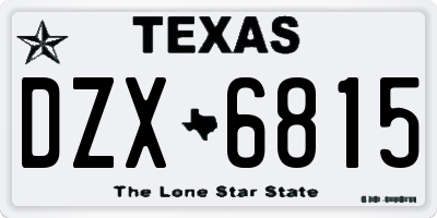 TX license plate DZX6815